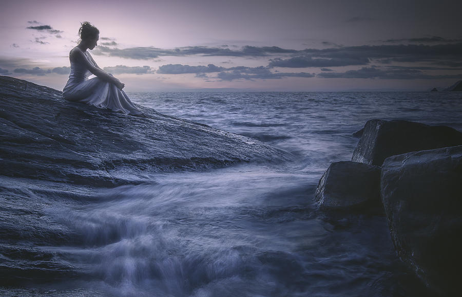 Mermaid Photograph - Lonely Mermaid by Paolo Lazzarotti