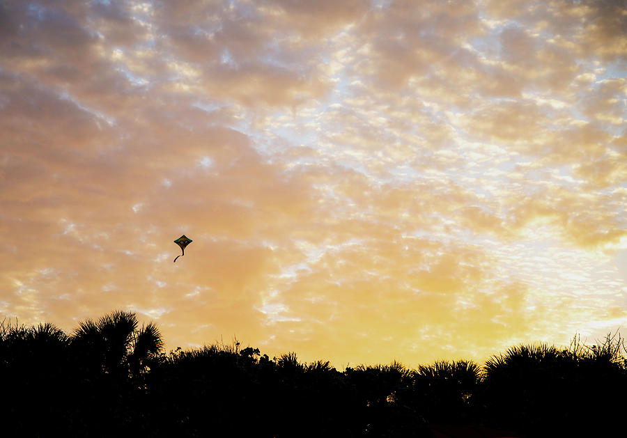 Sunset Photograph - Lonesome Kite by Robert Michaud