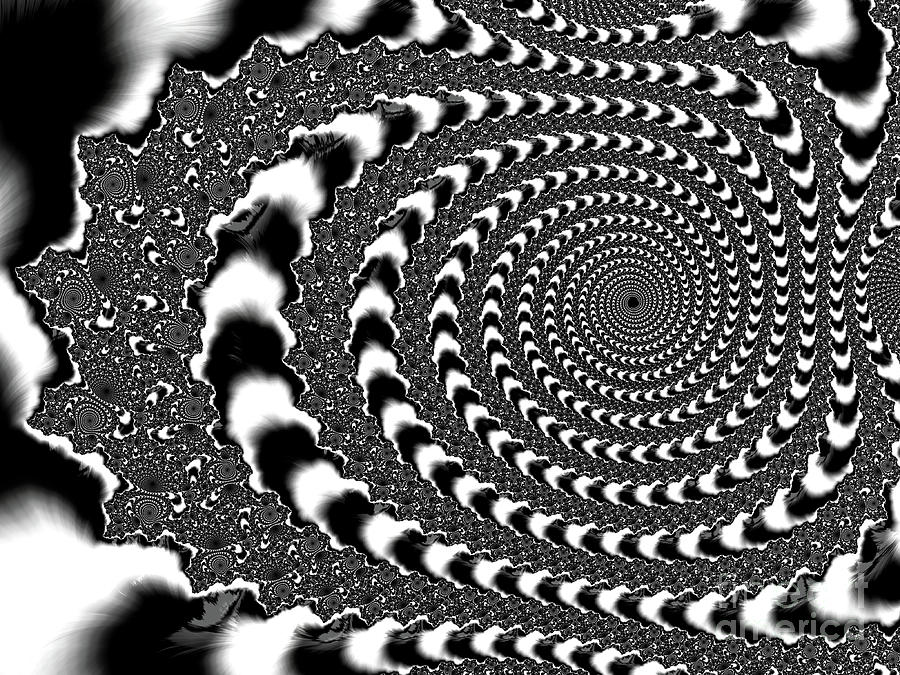 Long Black And White Spiral Digital Art By Elisabeth Lucas - Pixels