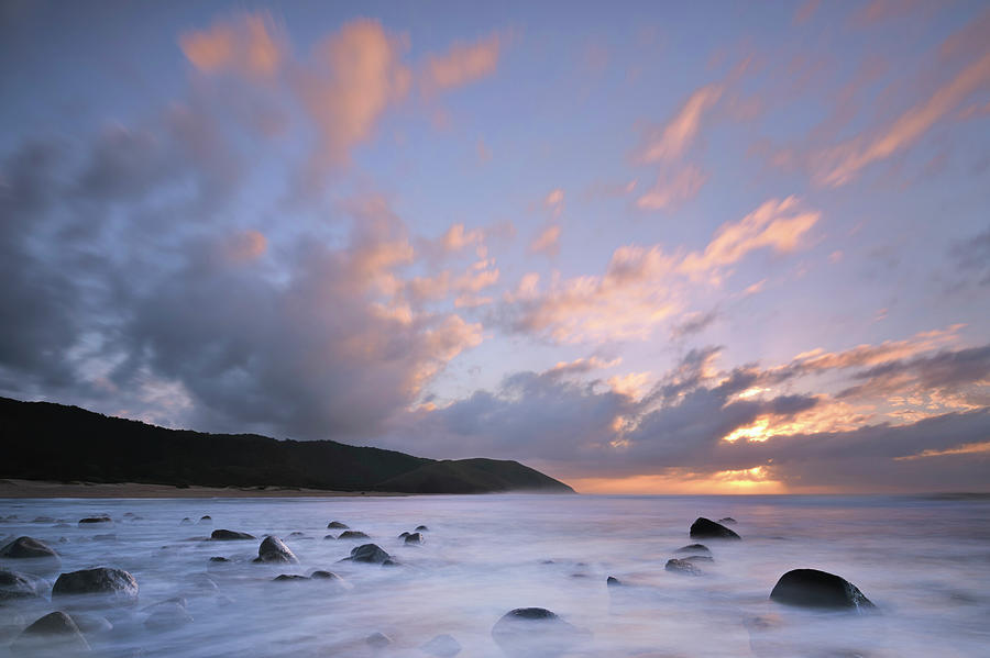 Long Exposure Of Coastal Rocks At Dawn Photograph by Emil Von Maltitz
