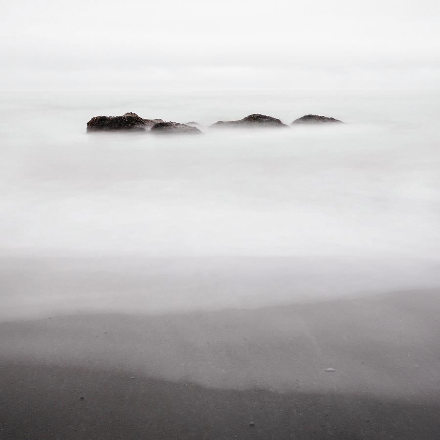 Long Exposure On The Black Sands Of Photograph by Hans Neleman