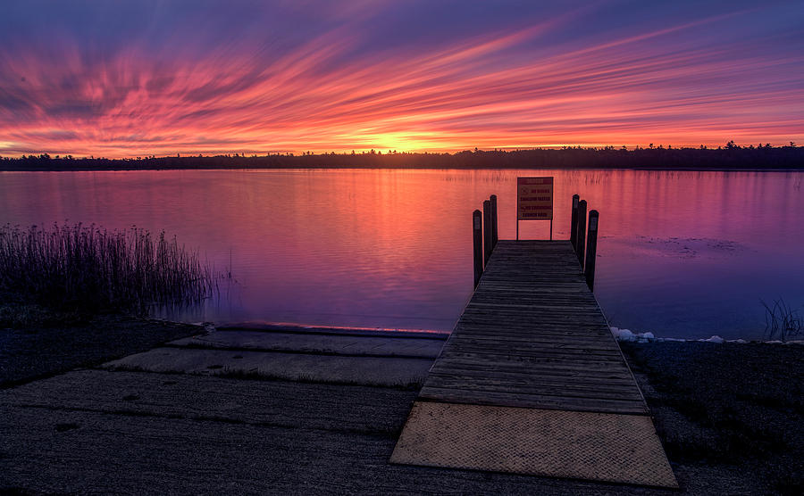 Long Exposure sunrise at Marl Lake Photograph by Ron Wiltse