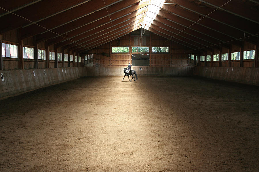 Long Farm Cabin With A Man Riding A Photograph by Ggwink