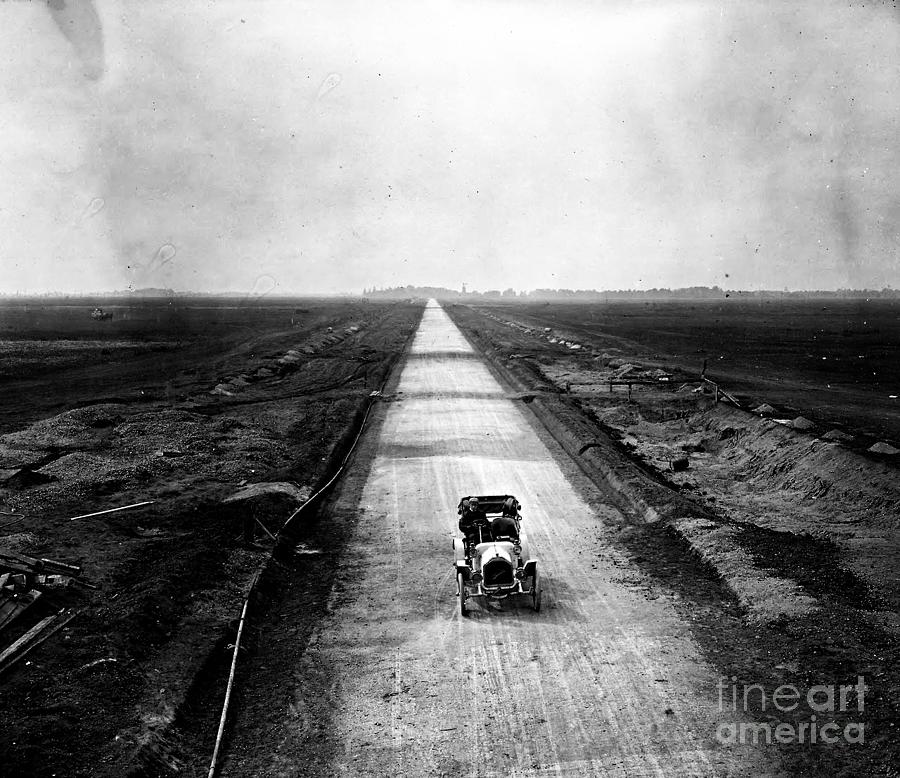 Long Island Motor Parkway the Long Island Expressway Under Construction 1908 Photograph by Peter Ogden