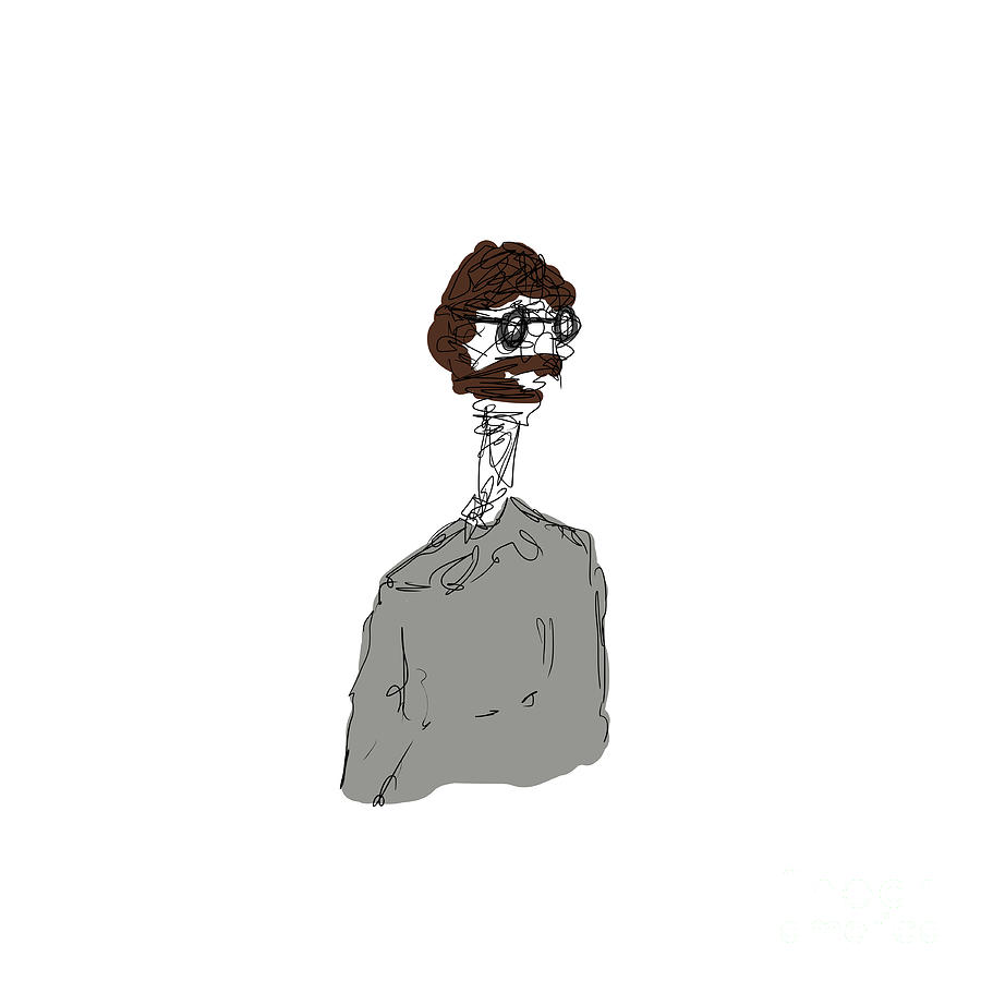Long necked bearded man  Digital Art by Clayton Bastiani