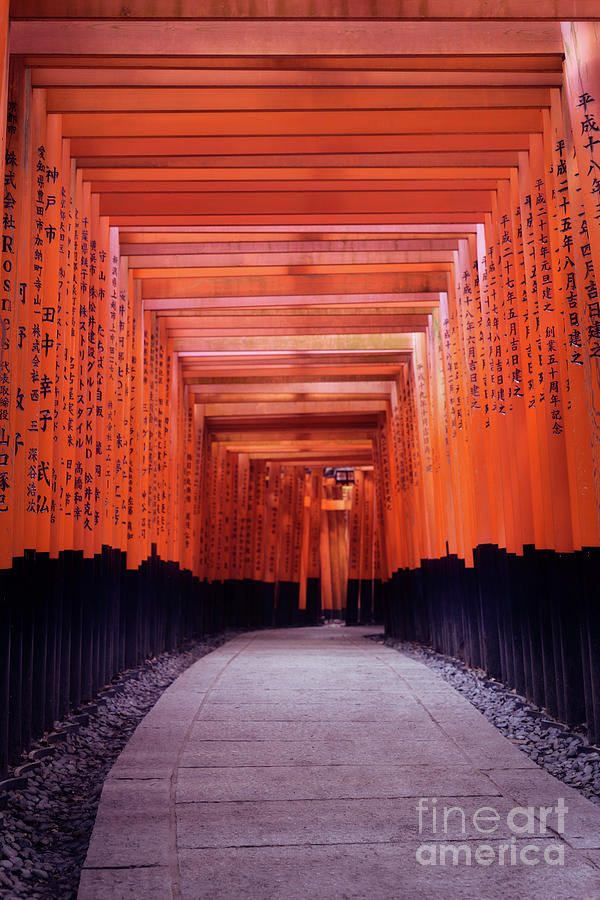 Long Passage Senbon Torii Leading To The Outer Shrine Of Fushimi Photograph By Awen Fine Art Prints