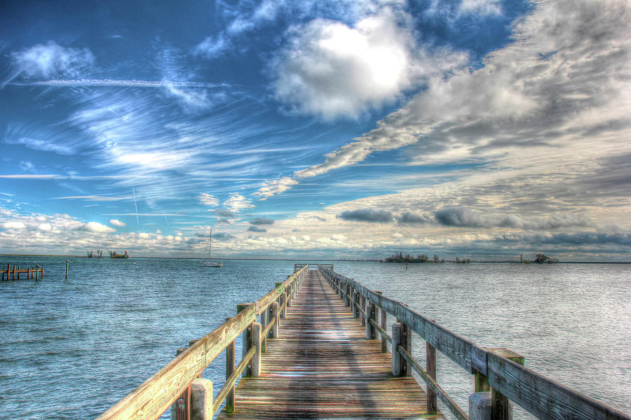 Pier Photograph - Long Pier Sebastian Florida by Robert Goldwitz