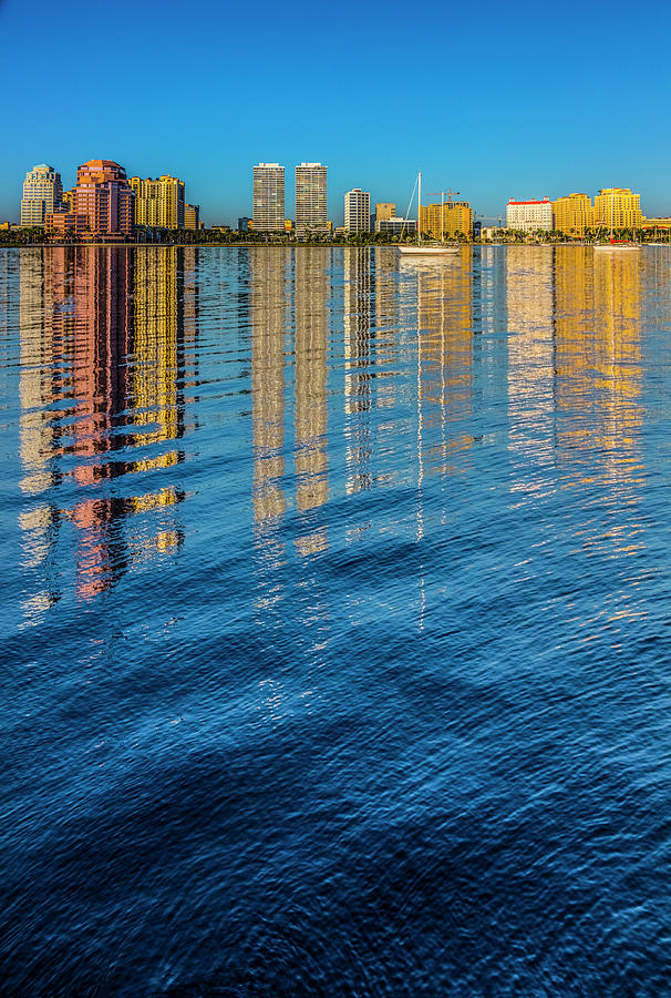 Architecture Photograph - Long Reflections of Downtown West Palm Beach by Debra and Dave Vanderlaan
