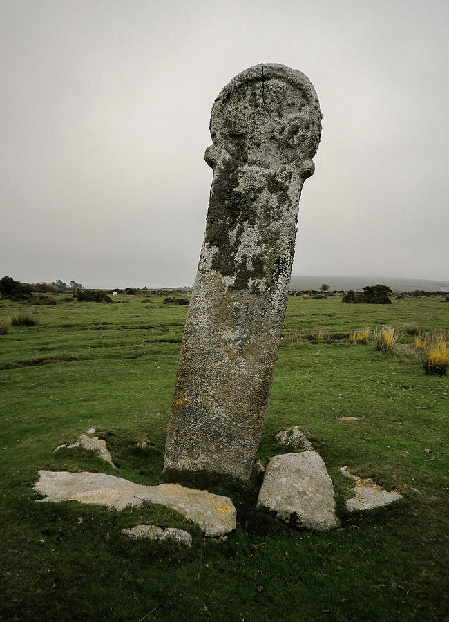 Long Tom Longstone Wayside Cross Standing Stone Bodmin Moor Cornwall Photograph by Richard Brookes