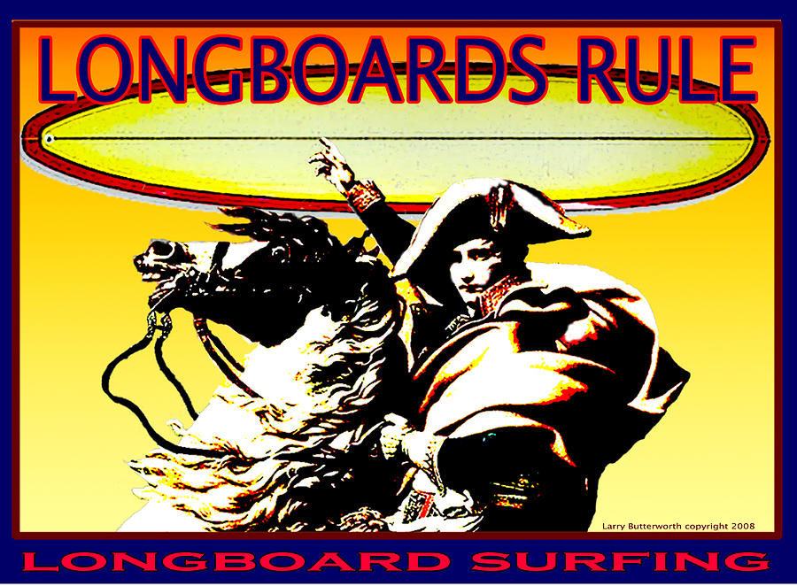 Longboard Surfing Surf Surfers Digital Art by Larry Butterworth