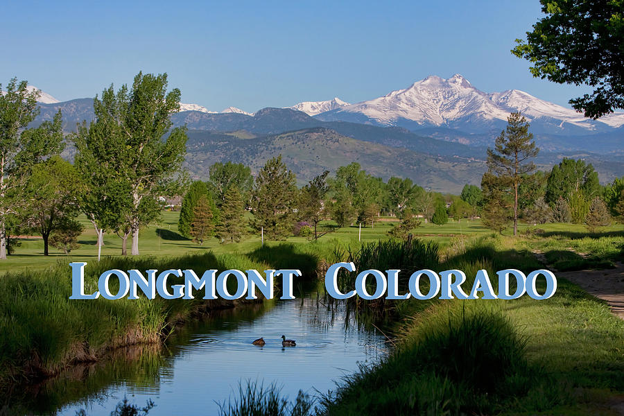 Longmont Colorado Twin Peaks View Poster Photograph