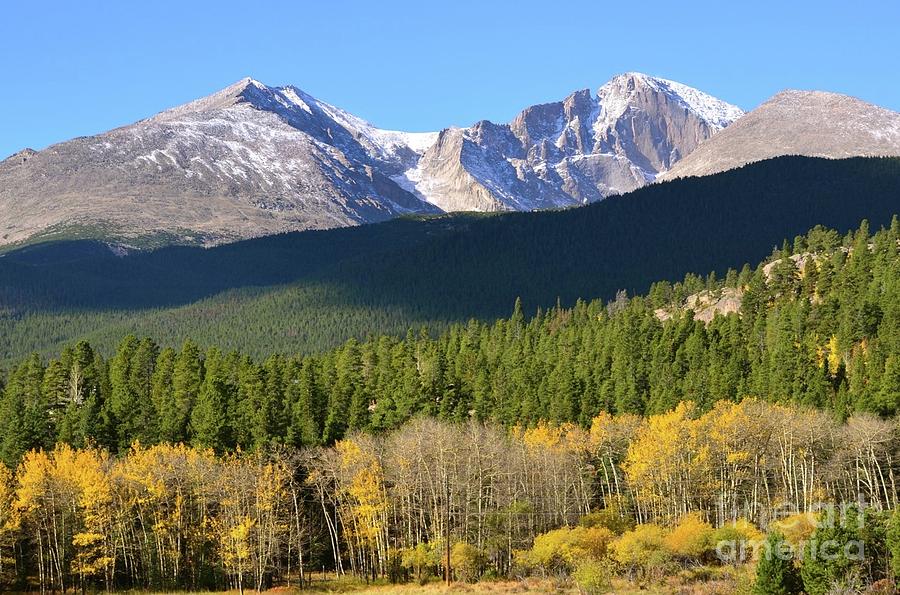 Mountain Photograph - Longs Peak in the Fall by Deb Cawley