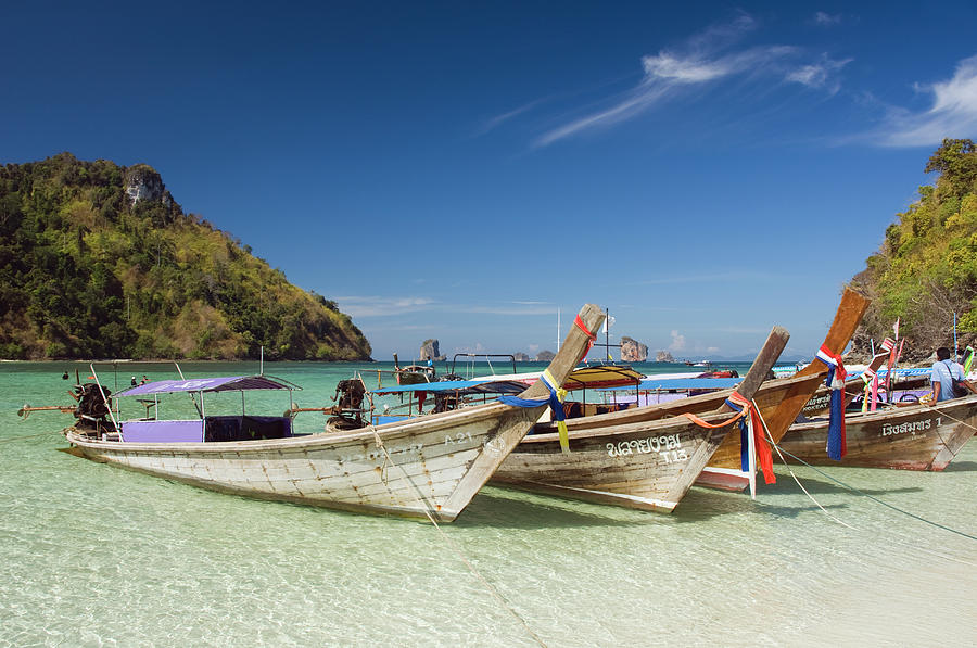 Longtailboat At Tropical Island, Ko Photograph by Otto Stadler