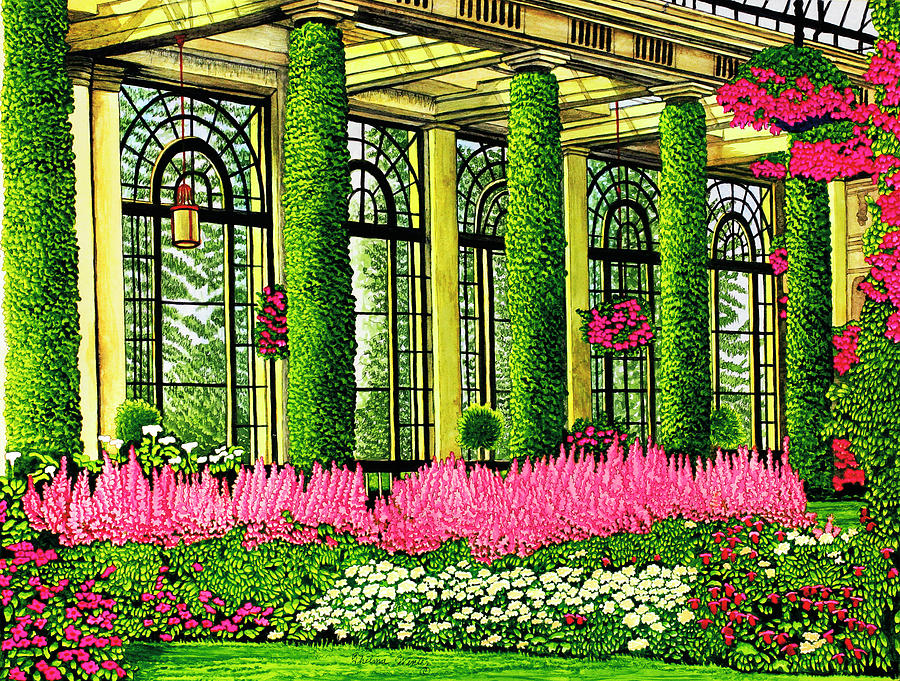 Topiary Painting - Longwood Gardens - Conservator, Pennsylvania by Thelma Winter