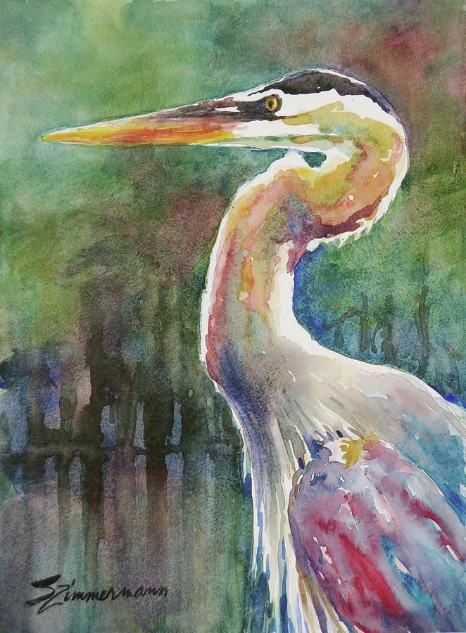 Heron Painting -  Look Ahead by Sue Zimmermann
