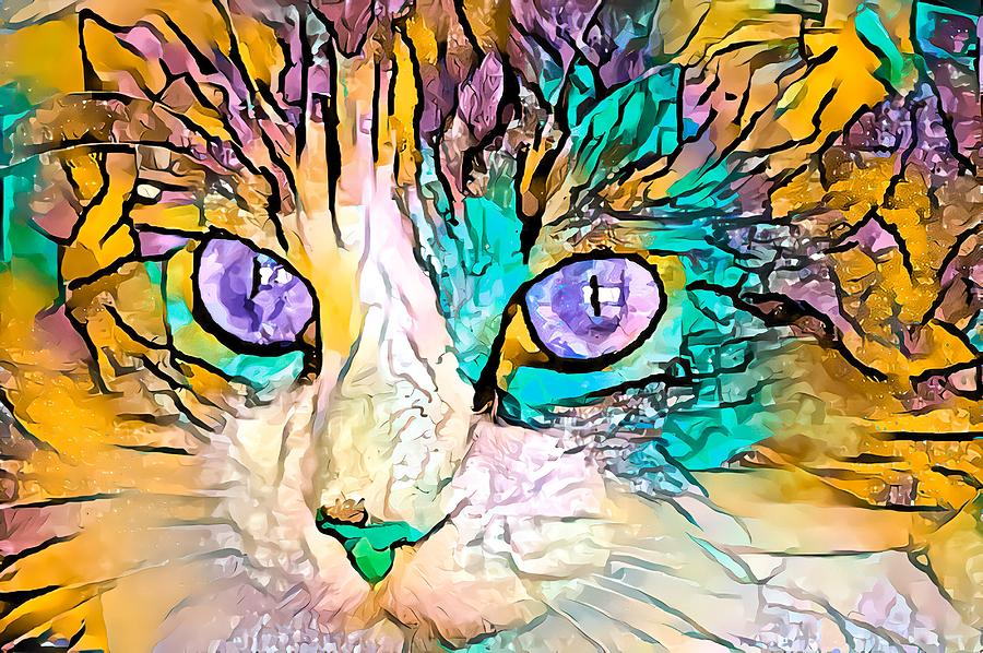 Look Deep Into My Beautiful Cat Eyes Digital Art by Don Northup