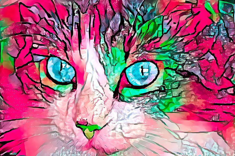Look Deep Into My Blue Cat Eyes Digital Art by Don Northup