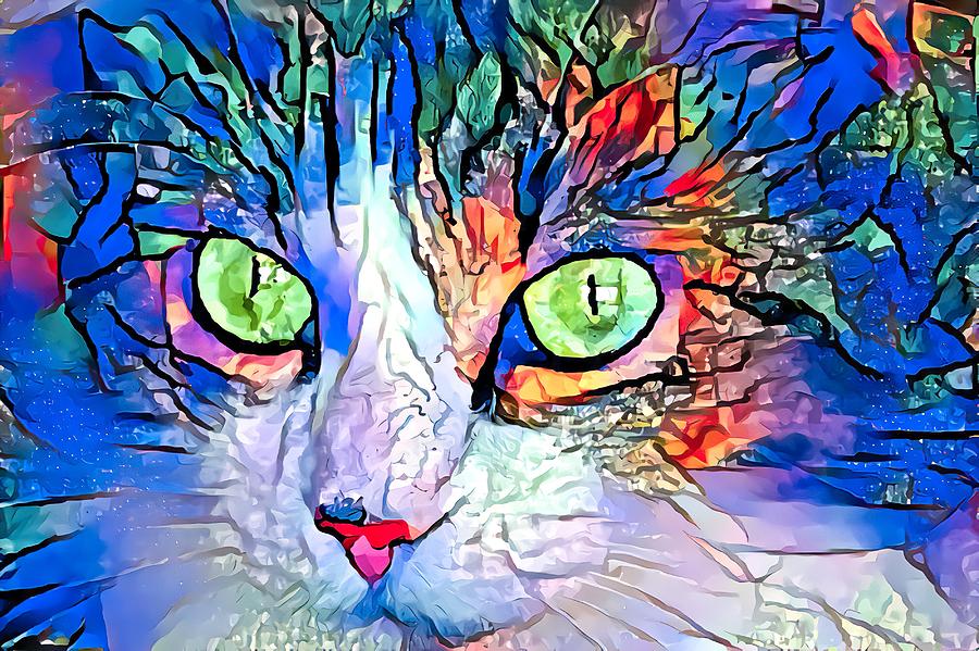 Look Deep Into My Green Cat Eyes Digital Art by Don Northup