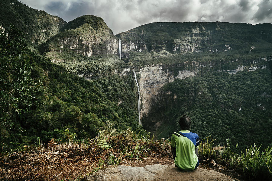 Nature Photograph - Looking at the Gocta Waterfalls by Kamran Ali