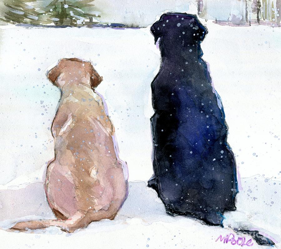 Labrador Retriever Painting - Looking Back by Molly Poole