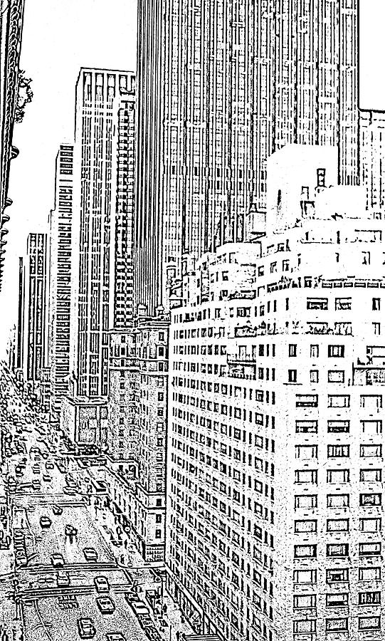 Looking Down Avenue of The Americas Mixed Media by Kellice Swaggerty
