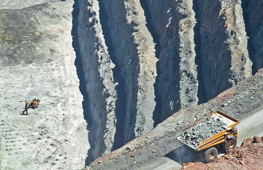 Transportation Photograph - Looking Down Into The Super Pit, Kalgoorlie Western Australia. by Cavan Images