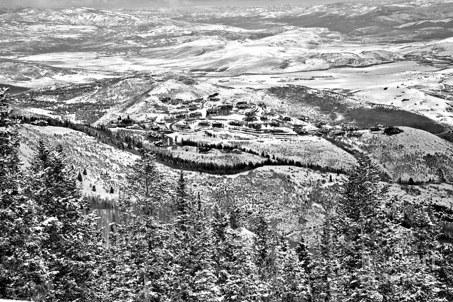 Looking Down On Deer Valley Black And White Photograph by Adam Jewell