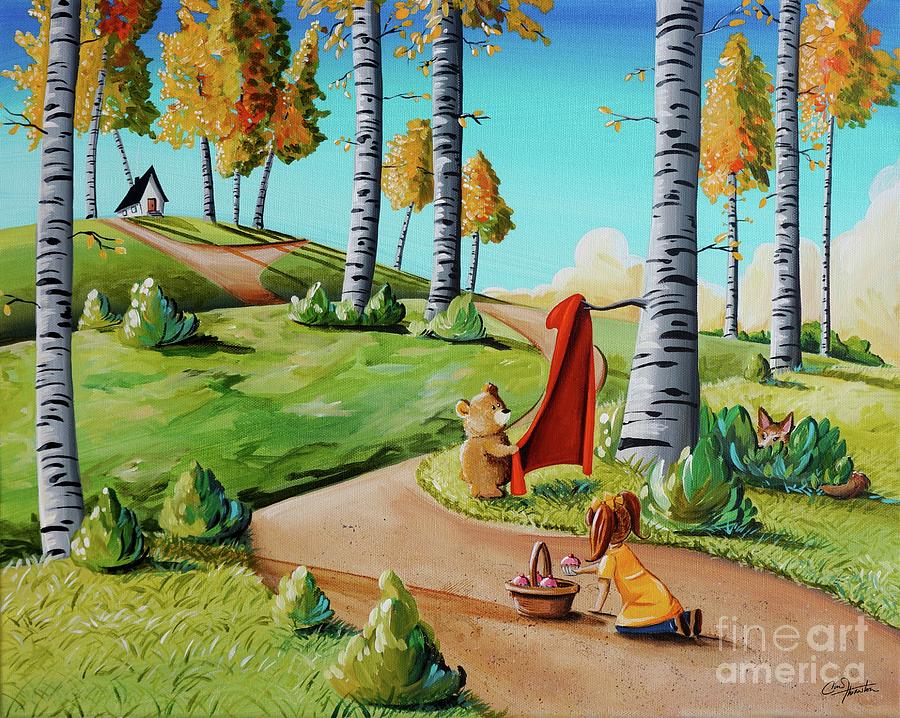 Looking For Little Red Riding Hood Painting by Cindy Thornton
