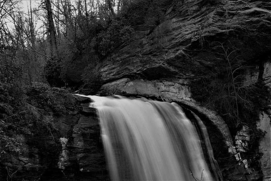 Looking Glass Falls in Black and White Photograph by Warren Thompson