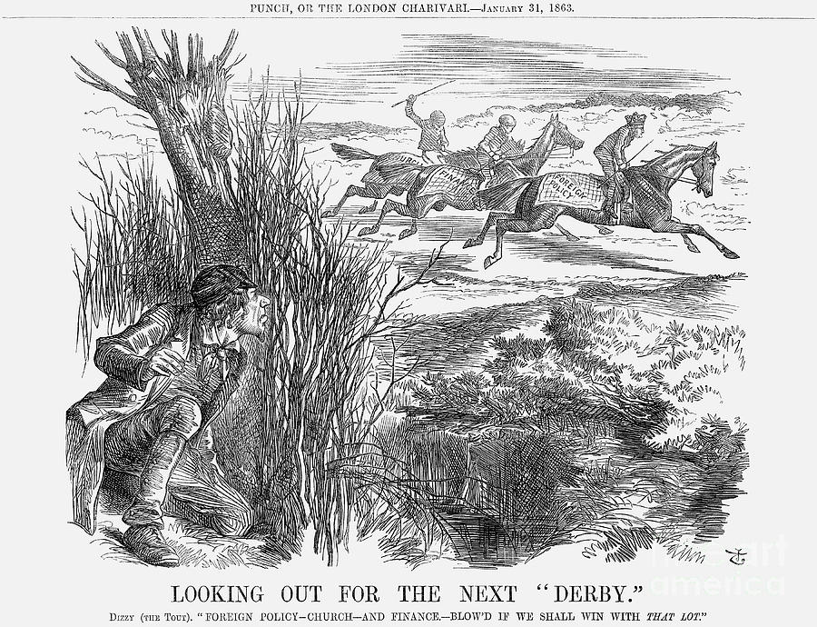 Looking Out For The Next Derby, 1863 Drawing by Print Collector