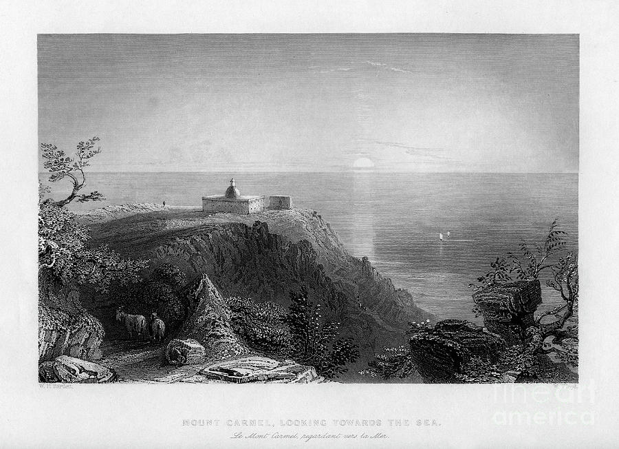 Looking Out To Sea From Mount Carmel Drawing by Print Collector