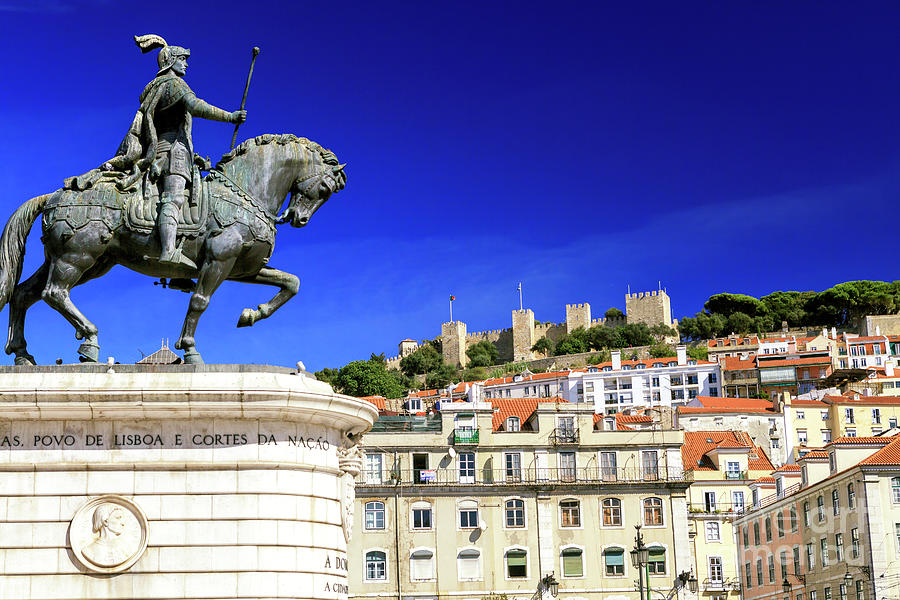 Looking Over Lisbon at Rossio Square Photograph by John Rizzuto