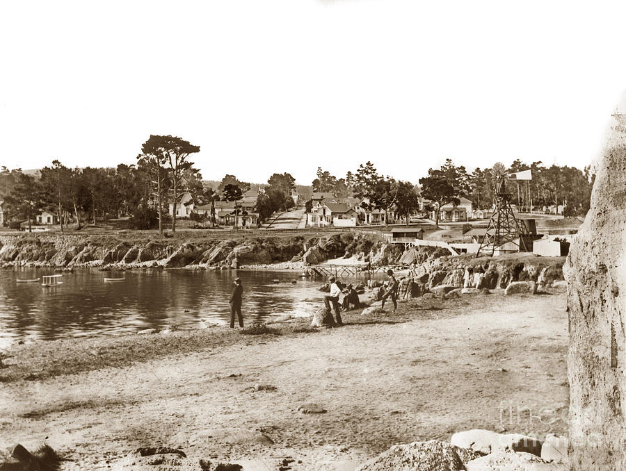 Beach Photograph - Looking over Lovers Point Beach up Forest Avenue Circa 1900 by Monterey County Historical Society