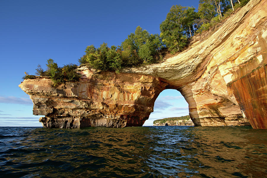 Looking Through Lovers Leap Sea Arch - Pictured Rocks Photograph by Chris Pappathopoulos