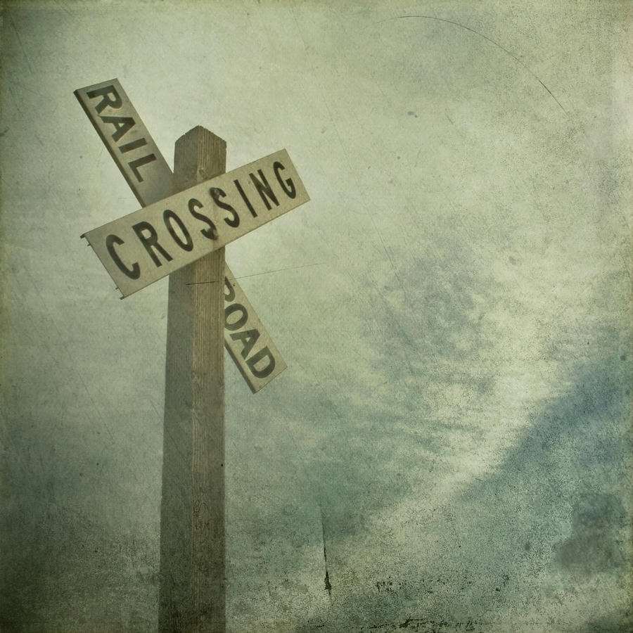 Looking Up At Railroad Crossing Sign Photograph by John Salisbury