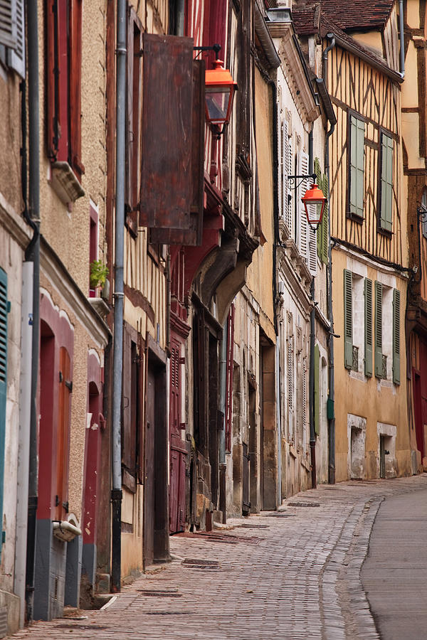 Looking Up The Old Streets Of Auxerre Photograph by Julian Elliott Photography