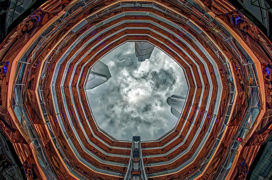 Looking UpAt The Hudson Yards Vessel  Photograph by Susan Candelario