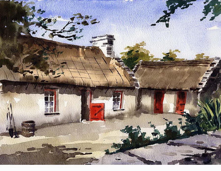 Loophead Farmhouse, Co. Clare Painting by Val Byrne