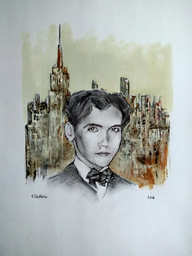 Lorca in New York Painting by Tomas Castano