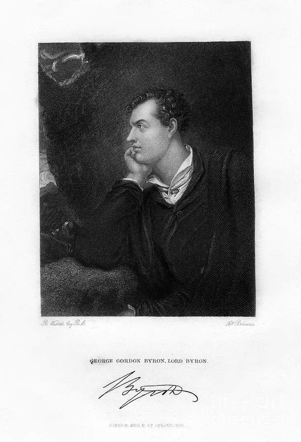 Lord Byron, Anglo-scottish Poet, C1813 Drawing by Print Collector