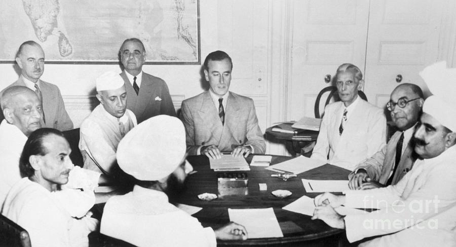 Lord Mountbatten Meets With Indian Photograph by Bettmann