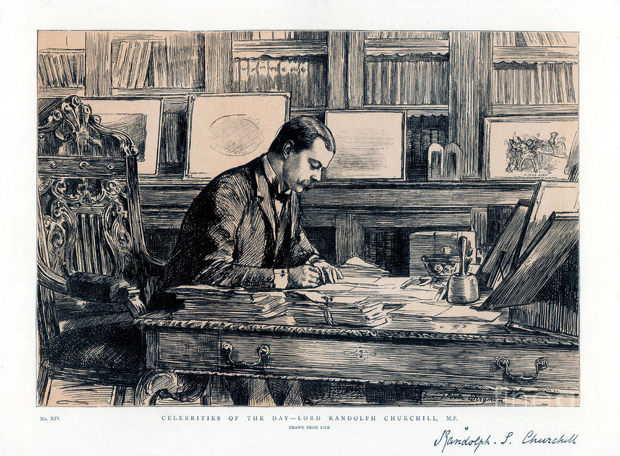 Lord Randolph Churchill 1849-1895 Drawing by Print Collector