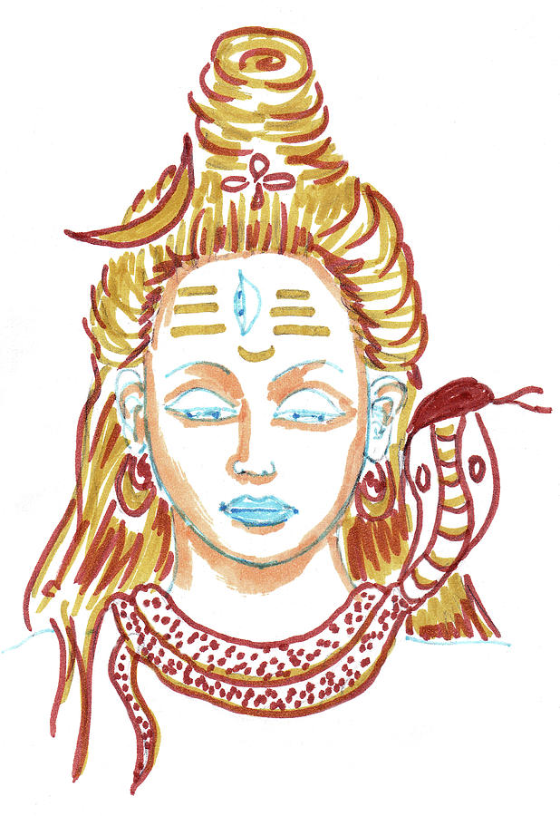 Lord Shiva art Drawing by Elena Sysoeva  Pixels
