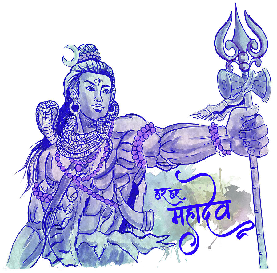 Shiva God Cartoon Drawing - Iweky