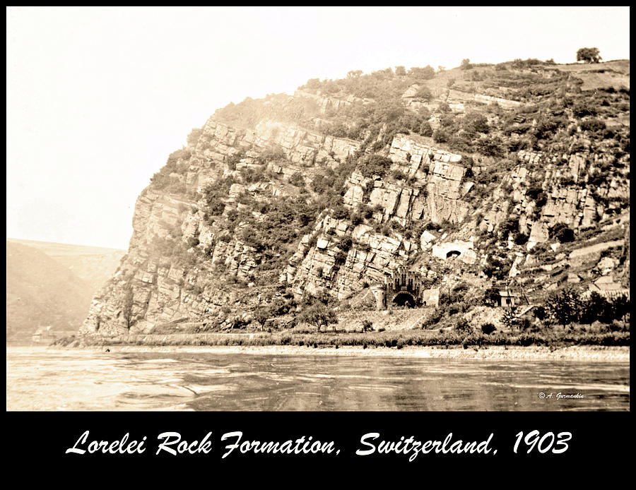 Lorelei Rock Formation, Switzerland, 1903 Photograph by A Macarthur Gurmankin