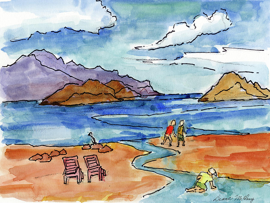Loreto Bay Mexico Painting by Diane McClary