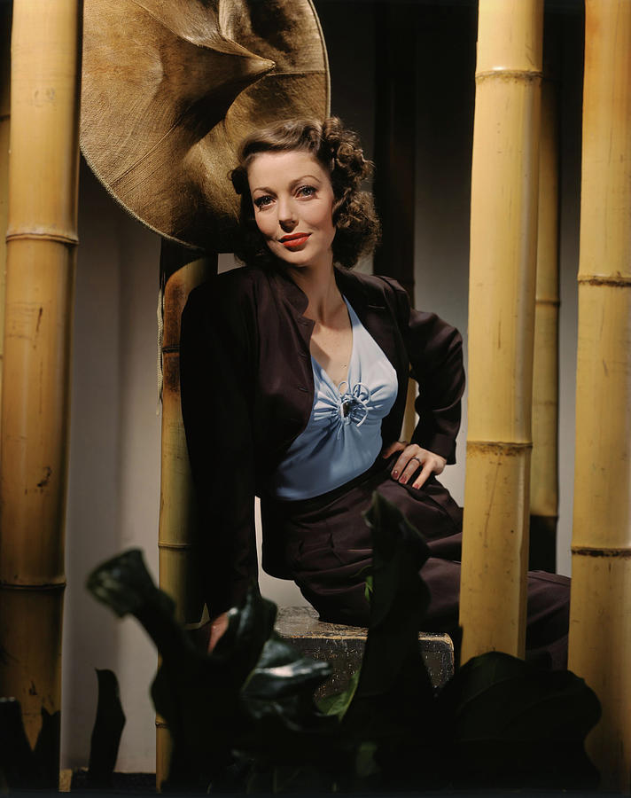Loretta Young With Bamboo Poles Photograph by John Rawlings