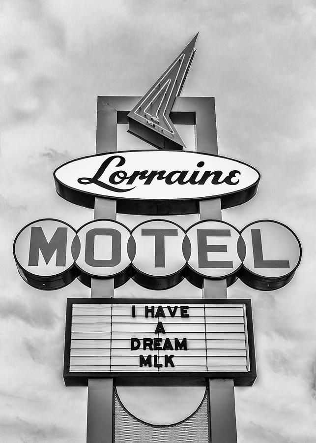 Lorraine Motel Neon Sign Photograph by Susan Rissi Tregoning
