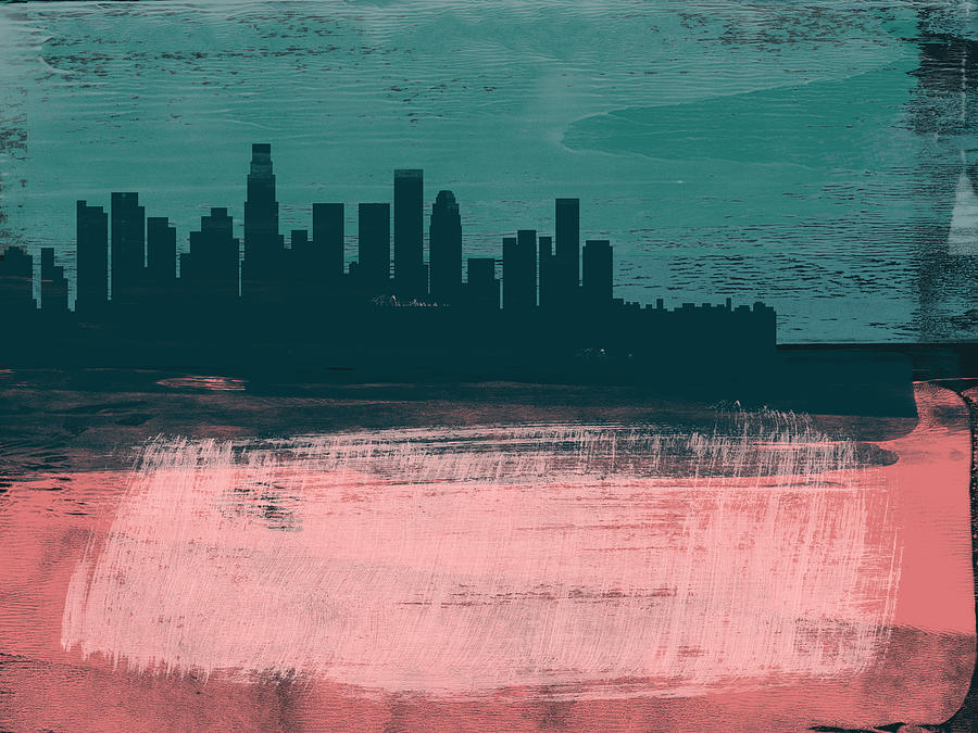 Los Angeles Mixed Media - Los Angeles Abstract Skyline II by Naxart Studio