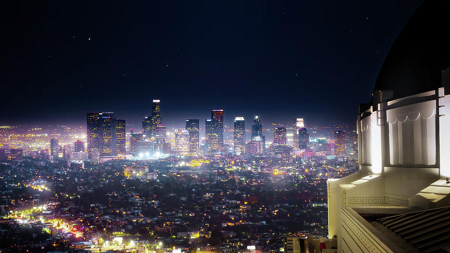 Los Angeles Photograph - Los Angeles By Night by Mark Andrew Thomas
